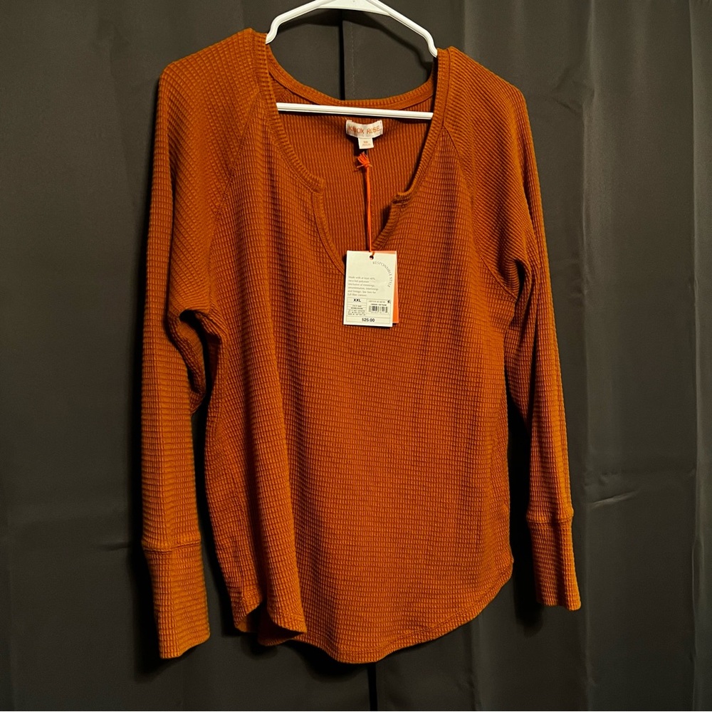 Knox Rose Waffle Knot Top • XXL